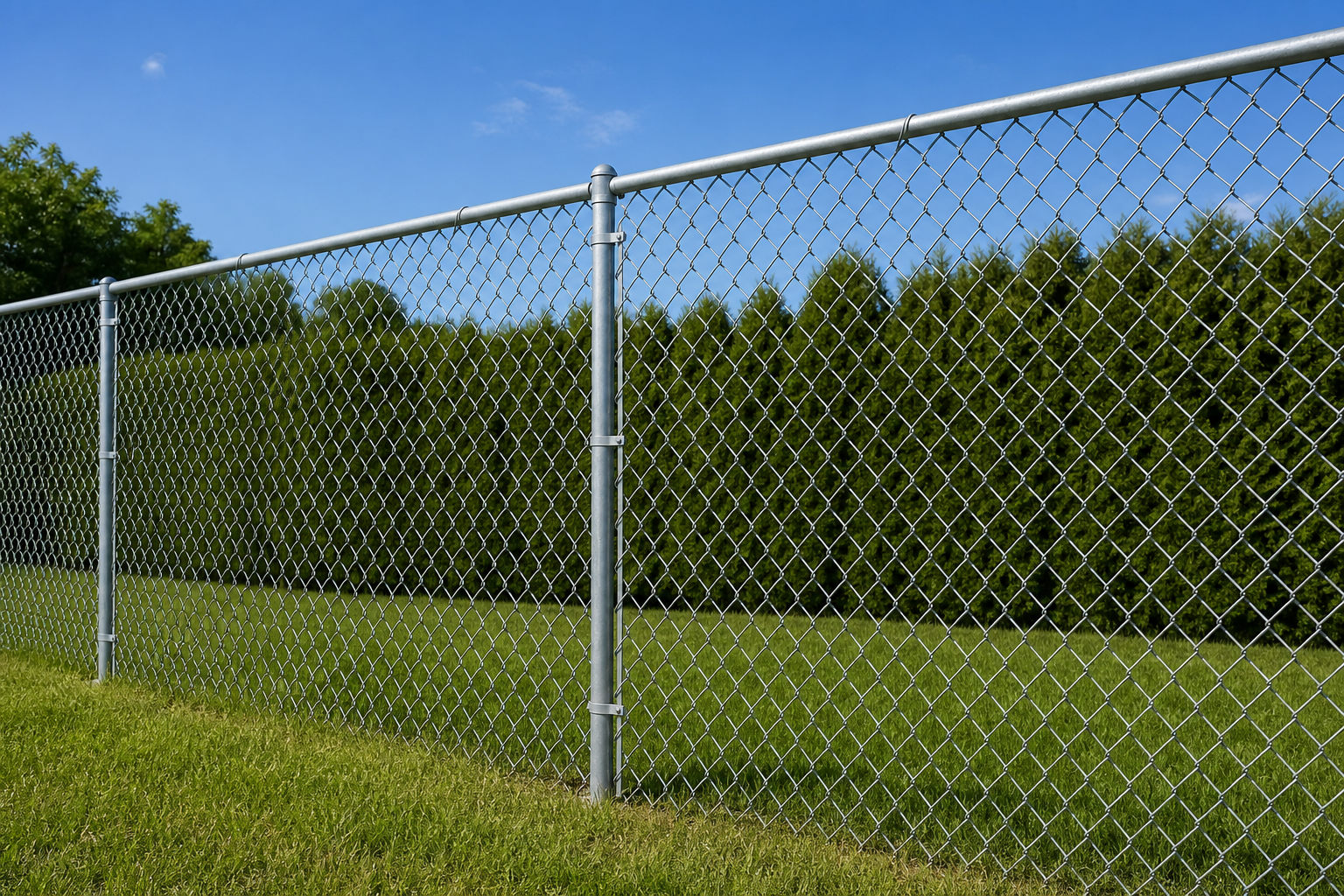 Chain link fence installed on a commercial property
